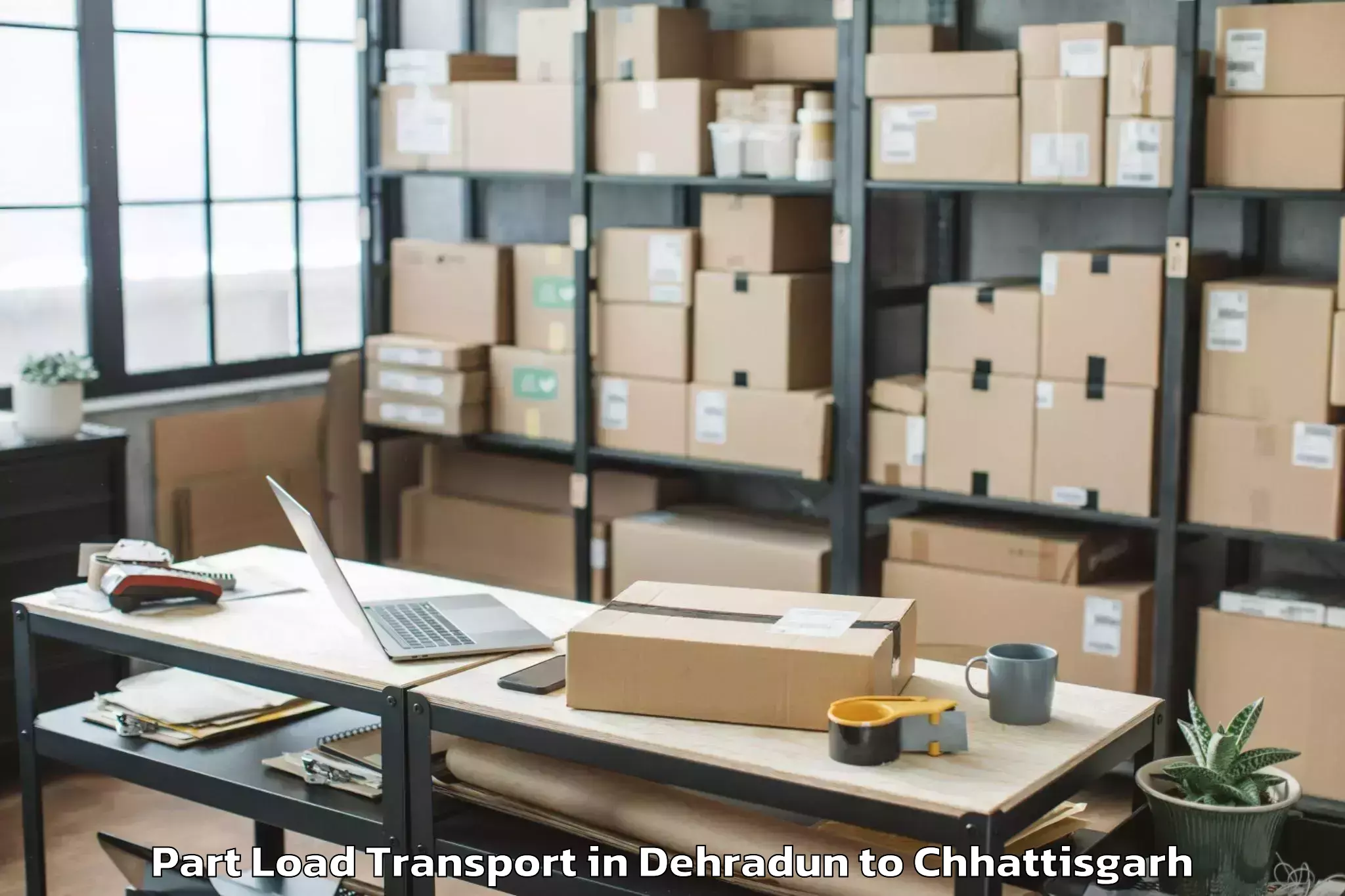 Leading Dehradun to Udaipur Dharamjaigarh Part Load Transport Provider